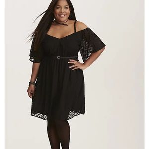 TORRID TEXTURED OFF SHOULDER DRESS